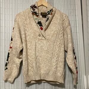 Vintage Eddie Bauer 1991 embroidered pullover sz m